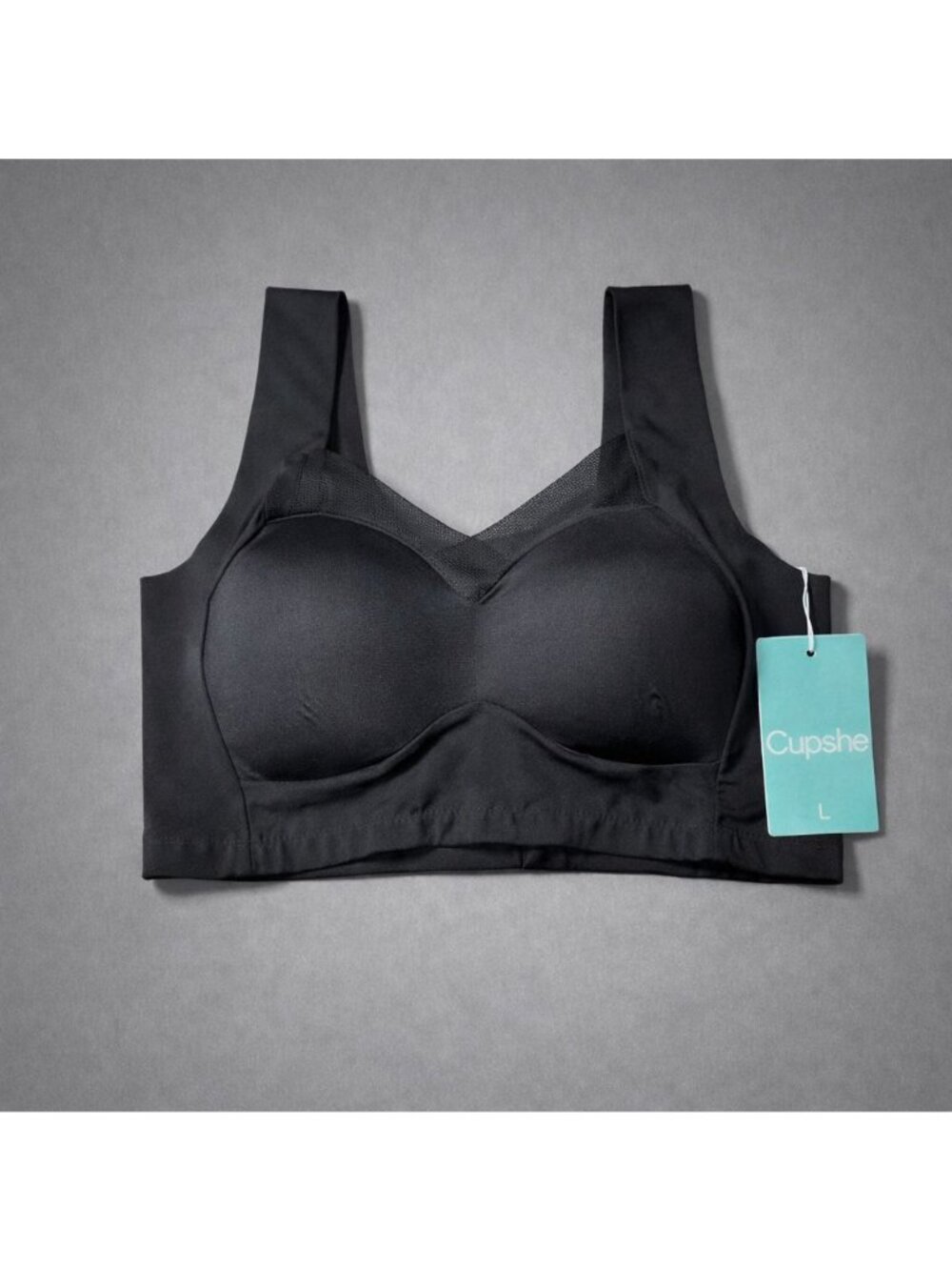 Cupshe Women’s Large Seamless Comfort Bra – Black, New With Tags wireless molded